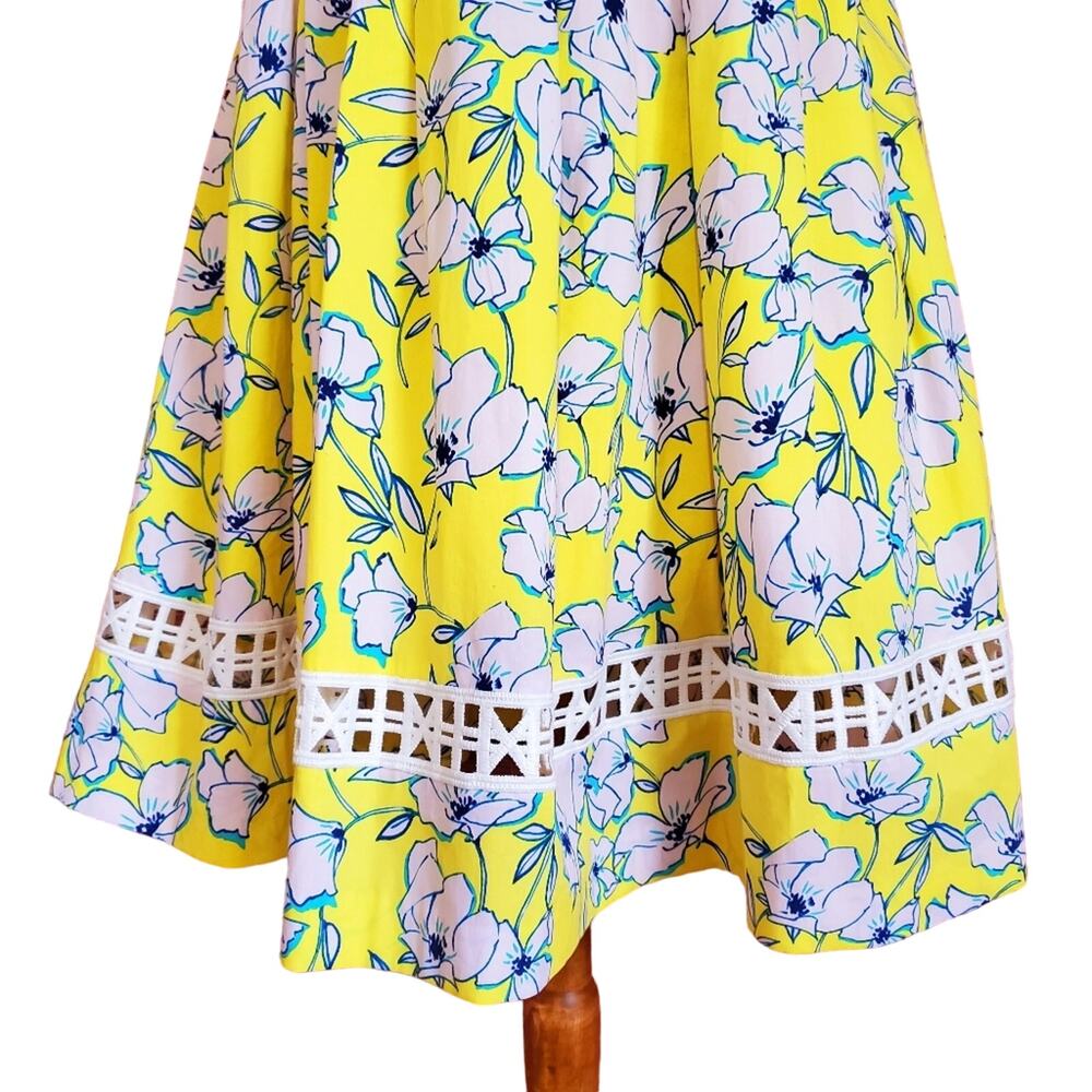 Eliza J Yellow Floral Pleated Dress - Picture 10 of 13